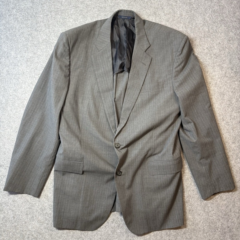 Brooks Brothers Madison BrooksCool Blazer 44L Gray Pinstripe Wool Suit Jacket